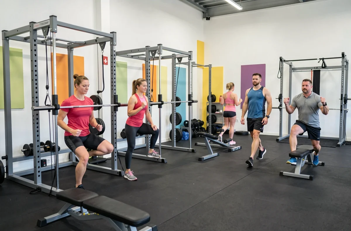 Salle Fitness Park Barentin avec espace d'entraînement fonctionnel et membres actifs