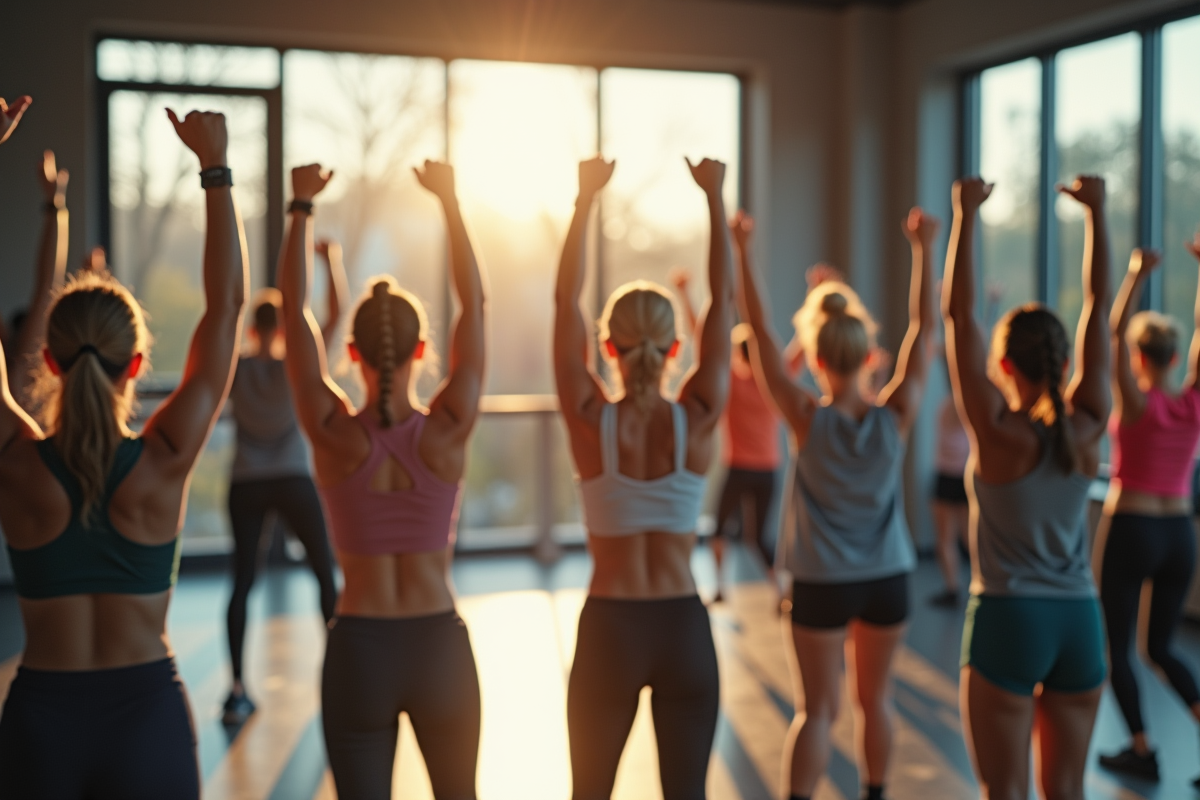Groupe de fitness avec personnes de tous âges s