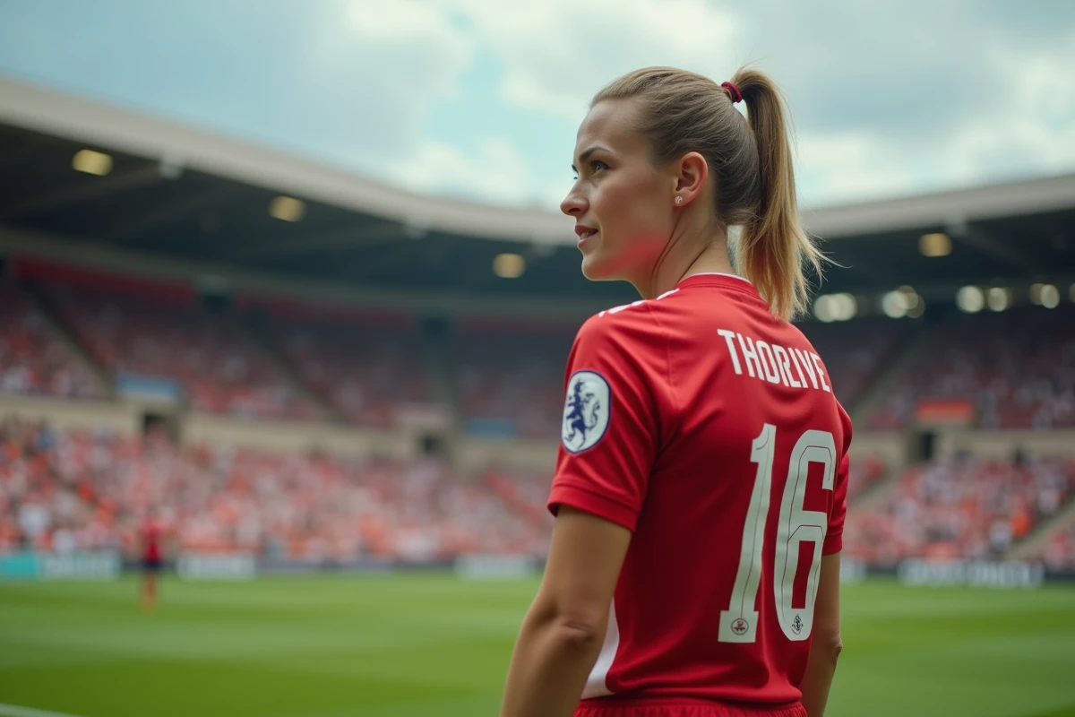 Joueuse de football en match sur le terrain