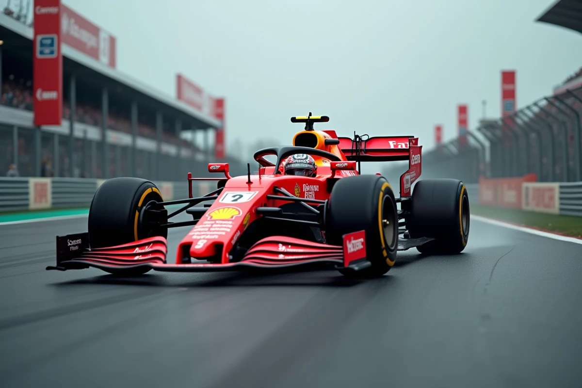Monoplace de Formule 1 en pleine trajectoire de course sur un circuit moderne lors d'une manche du championnat 2026