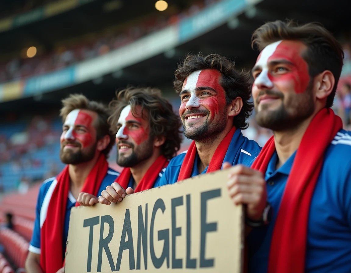 Supporters passionnés en tribunes avec visages peints aux couleurs nationales pendant la Coupe du monde 1998